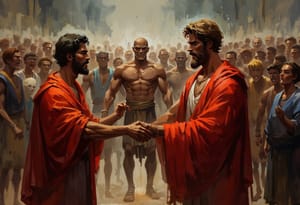 Peter heals crippled beggar in the name of Jesus Christ of Nazareth - Faamalōlō e Peteru le pipili aisi i le suafa o Iesu Keriso le Nasareta